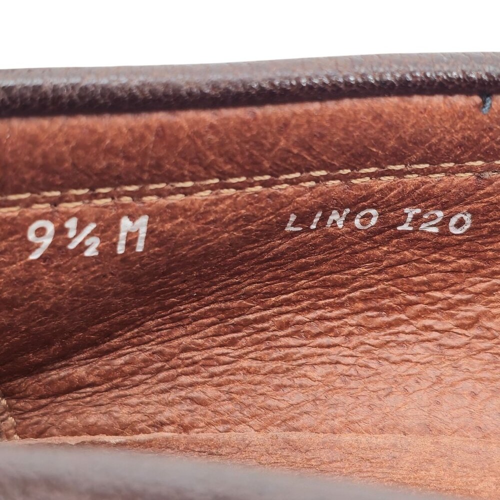 Donald J. Pliner Signature Bit Loafers Mens 9.5 Brown Pebble Leather Dress Shoes - Picture 6 of 11